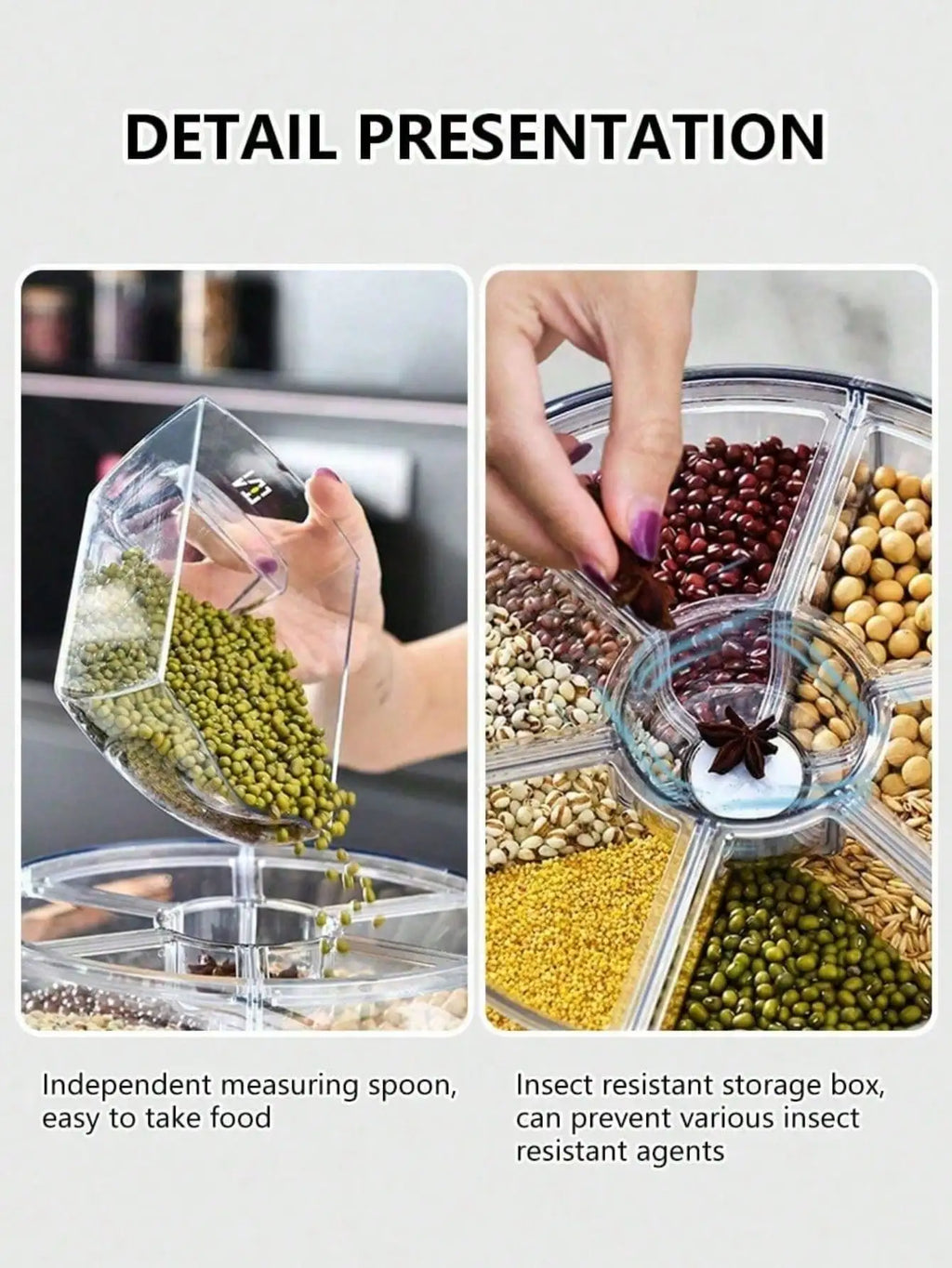 6-Grid Rotating Grain Dispenser