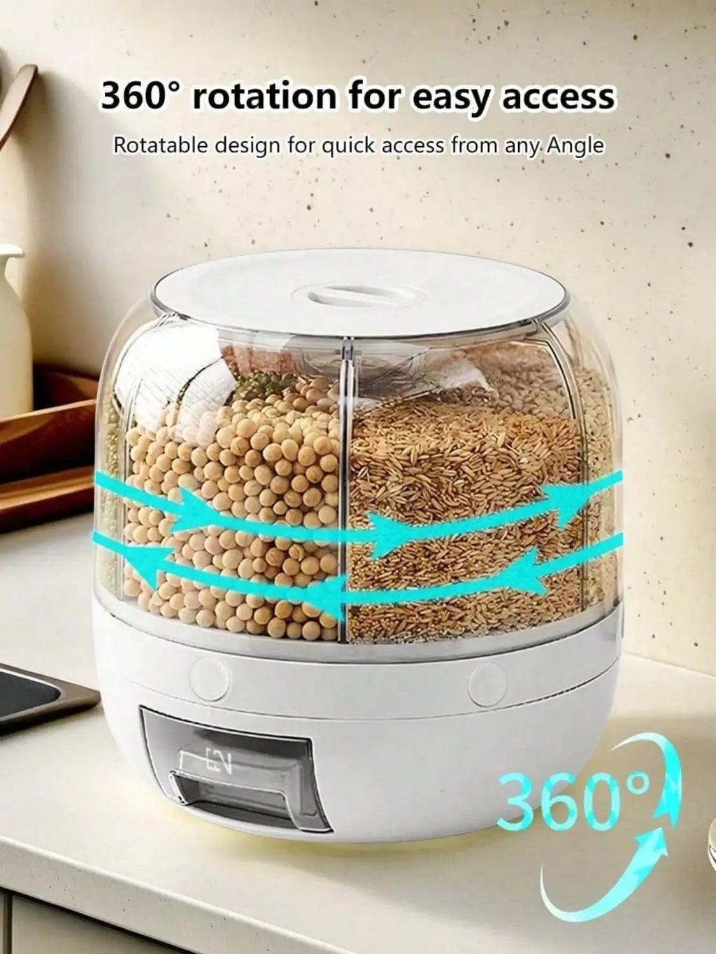6-Grid Rotating Grain Dispenser
