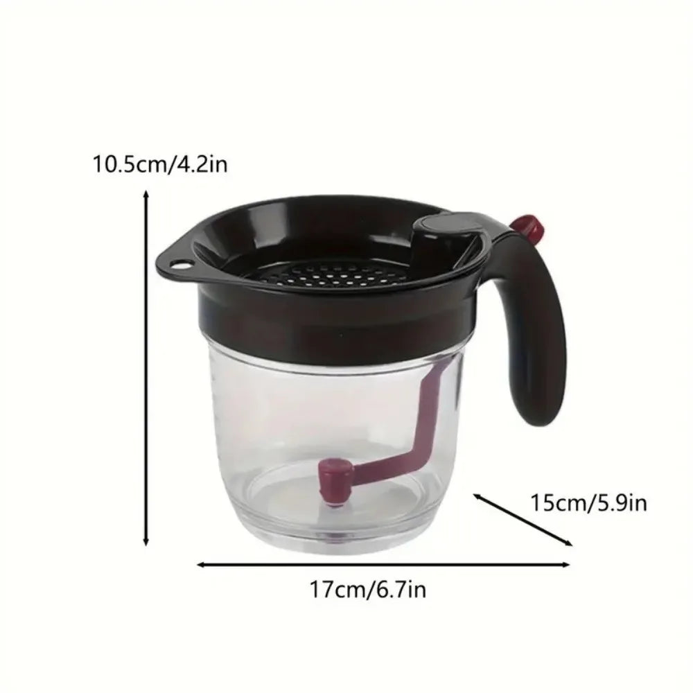 4-Cup Fat Separator with Strainer – Mess-Free Gravy & Grease Separator