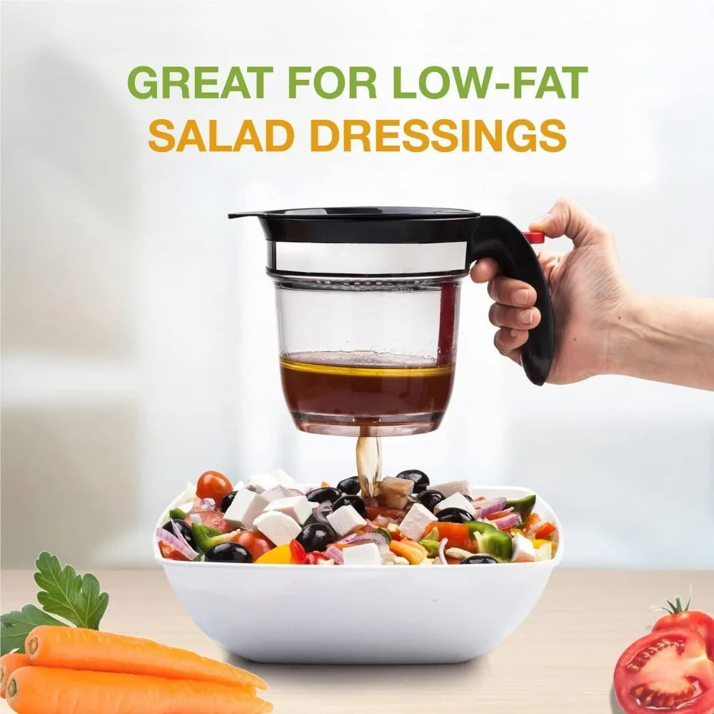 4-Cup Fat Separator with Strainer – Mess-Free Gravy & Grease Separator