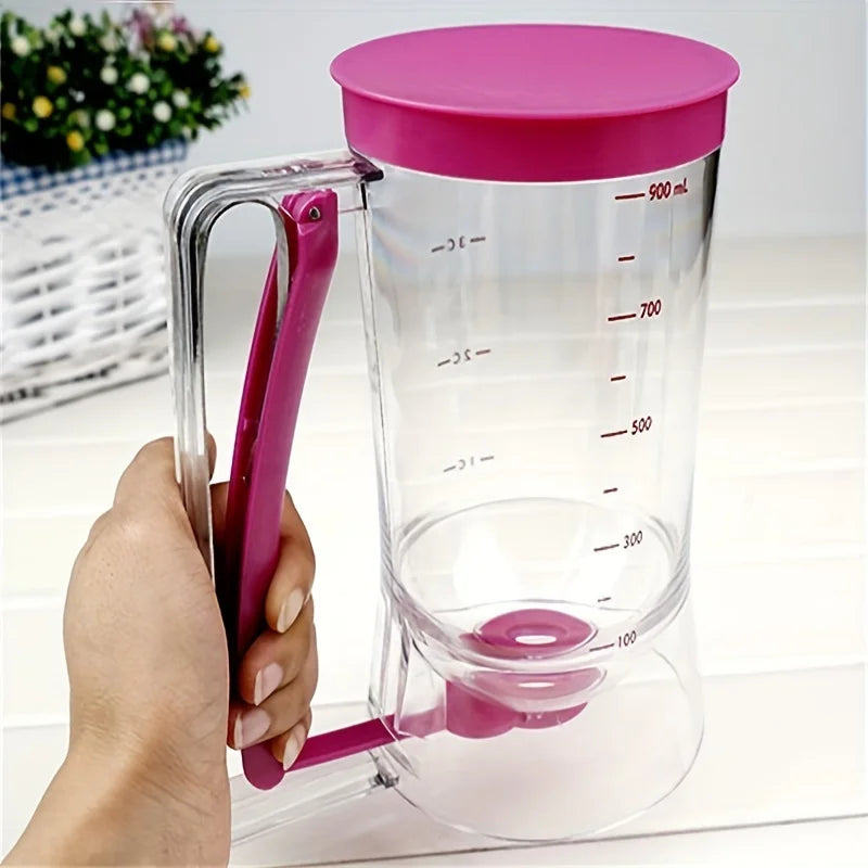 900ml Batter Dispenser with Graduated Markings – Mess-Free Portion Control for Pancakes, Waffles & Muffins